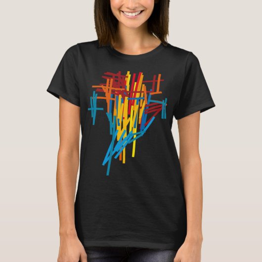 Wild Color Pattern Abstracte Architectuur Techno T-shirt (Voorkant)