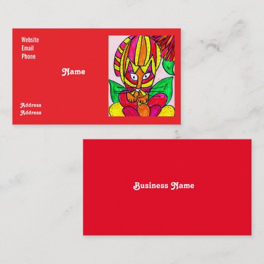 Wild Colorful Business Card Visitekaartje (Voorkant / Achterkant)