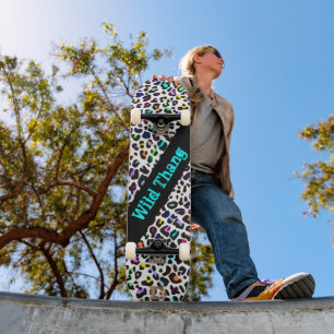 Wild Colorful Leopard Print Dd Brand Persoonlijk Skateboard