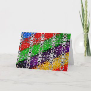 Wild Colorful Rabbit Pattern Feestdagen Kaart