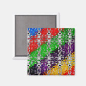 Wild Colorful Rabbit Pattern Magneet (Voorkant / Achterkant)