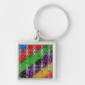 Wild Colorful Rabbit Pattern Sleutelhanger (Voorkant)