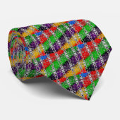 Wild Colorful Rabbit Pattern Stropdas (Opgerold)