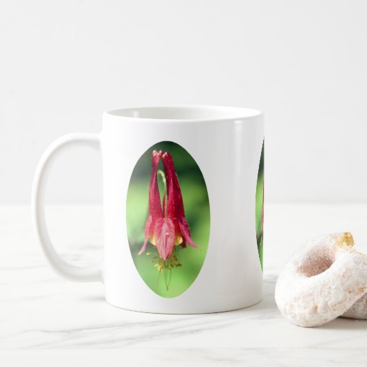 Wild Columbine Flower Personalized Koffiemok (Met donut)