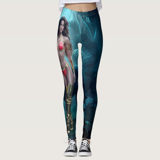 Wild Companions: Dame met haar Black Panther Leggings (Voorkant)