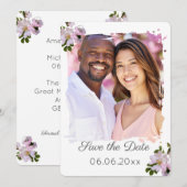 Wild Country Roos Bewaar de datum Fotokaart Save The Date (Voorkant / Achterkant)