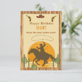 Wild cowboy westerne blije verjaardag kaart (Staand voorkant)