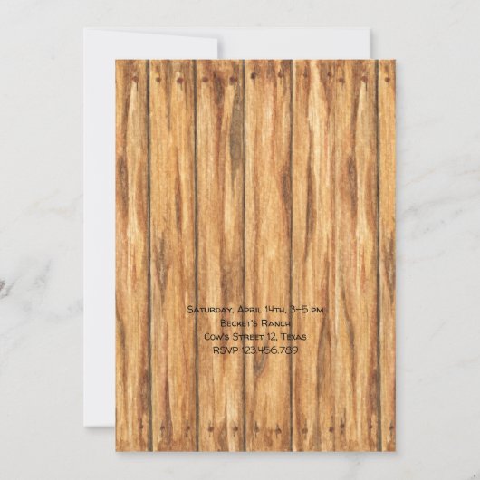 Wild cowboy westerne verjaardag kaart (Achterkant)