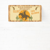 Wild cowboy westerne verjaardag spandoek (Insitu)
