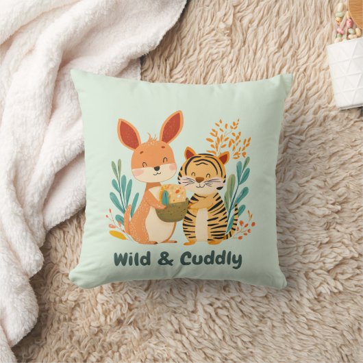Wild & Cuddly Bunny & Tiger | Kinder kamerinrichti Kussen (Deken)