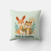 Wild & Cuddly Bunny & Tiger | Kinderkamer Decorati Kussen (Achterkant)