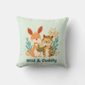 Wild & Cuddly Bunny & Tiger | Kinderkamer Decorati Kussen (Voorkant)