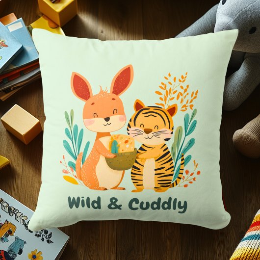 Wild & Cuddly Bunny & Tiger | Kinderkamer Decorati Kussen