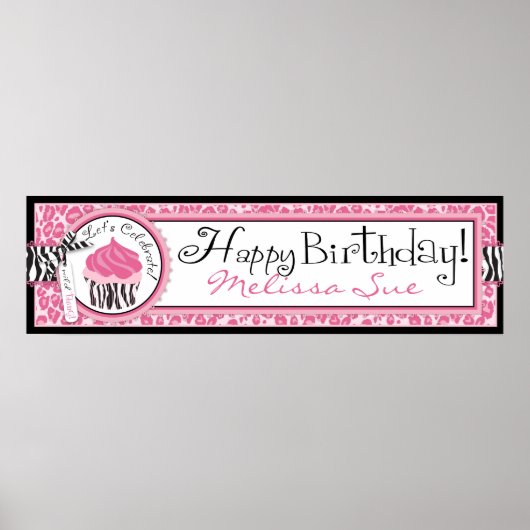 Wild Cupcake CP Birthday Banner Poster (Voorkant)