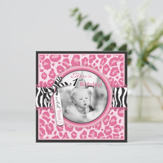 Wild Cupcake CP Invitation Square 2 Kaart (Staand voorkant)