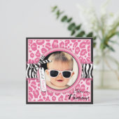 Wild Cupcake CP Invitation Square 2B Kaart (Staand voorkant)