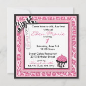 Wild Cupcake CP Invitation Square 2B Kaart (Achterkant)