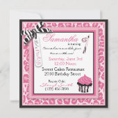 Wild Cupcake CP Invitation Square B1 Kaart (Achterkant)