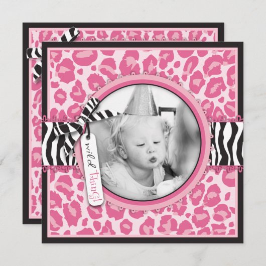 Wild Cupcake CP Invitation Square B2 Kaart (Voorkant / Achterkant)