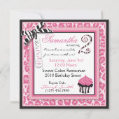 Wild Cupcake CP Invitation Square B2 Kaart (Achterkant)