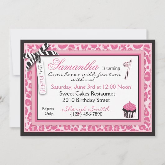 Wild Cupcake CP-uitnodigingskaart B1 Kaart (Achterkant)