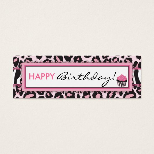 Wild Cupcake WP Skinny Gift Label Mini Visitekaartjes (Voorkant)