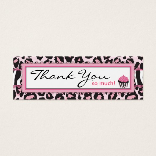 Wild Cupcake WP TY Skinny Gift Label Mini Visitekaartjes (Voorkant)