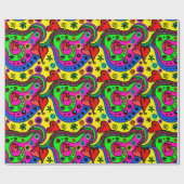 Wild Curves Pop Art 60s Patroon Cadeaupapier (Vlak)