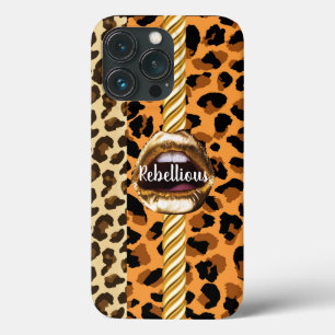 Wild Custom Chic Gold lips Gift Beauty Girly Case-Mate iPhone Case