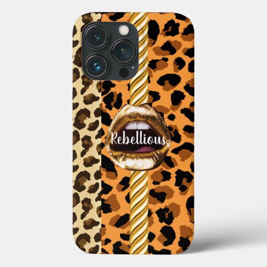 Wild Custom Chic Gold lips Gift Beauty Girly Case-Mate iPhone Case (Achterkant)