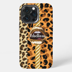 Wild Custom Chic Gold lips Gift Beauty Girly iPhone 13 Pro Hoesje