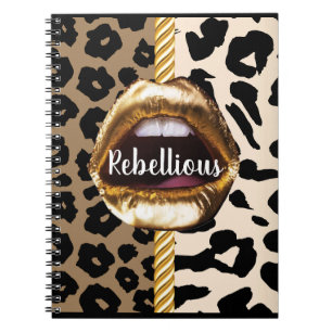 Wild Custom Gold lips Gift Décor girly Cute Makeup Notitieboek