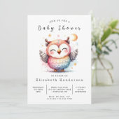 Wild Custom Owl Baby shower Kaart (Staand voorkant)