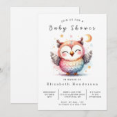 Wild Custom Owl Baby shower Kaart (Voorkant / Achterkant)