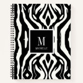 Wild Custom Zebra Print Patroon Notitieboek (Voorkant)