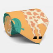 Wild Cute Green Sinaasappel Giraffe leest Pattern Stropdas (Opgerold)