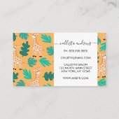 Wild Cute Green Sinaasappel Giraffe leest Pattern Visitekaartje (Achterkant)
