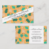 Wild Cute Green Sinaasappel Giraffe leest Pattern Visitekaartje (Voorkant / Achterkant)