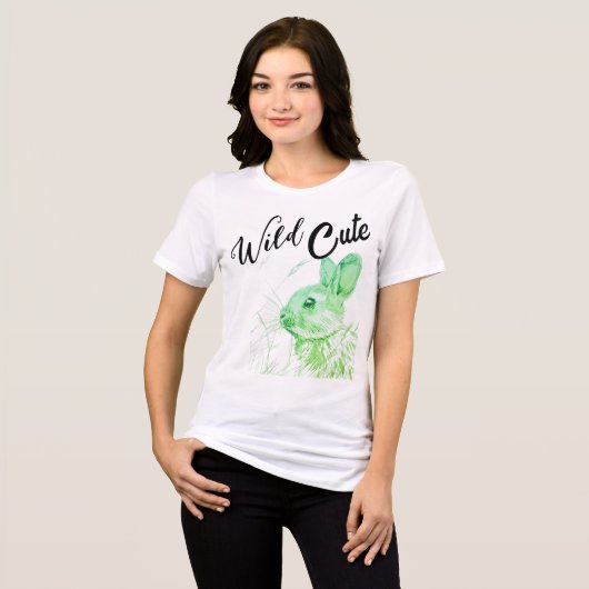 Wild Cute – Konijnontwerp Dames T-Shirt (Voorkant volledig)
