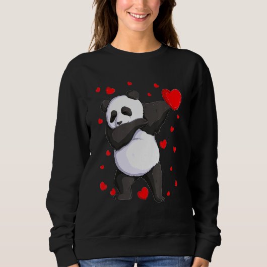 Wild Dab Animals Dabbing Panda Bear St Valentine's Trui (Voorkant)