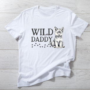 Wild daddy Schattige wolf cub verjaardagsfeestje T-shirt