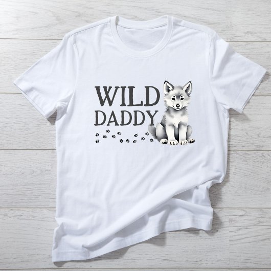 Wild daddy Schattige wolf cub verjaardagsfeestje T-shirt