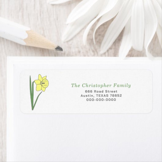 Wild Daffodil Flower Return Adres Label (Insitu)