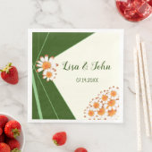 Wild Daisies Bos Groene Sage Bruiloft Servet (Insitu)