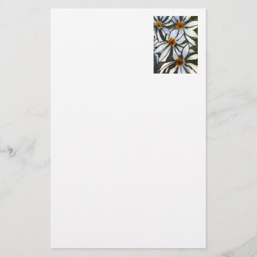 "Wild Daisies" Floral Stationery Briefpapier (Voorkant)