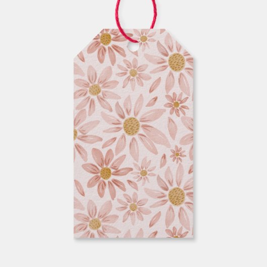 Wild Daisy Boho 1st Birthday Party voor Labels Cadeaulabel (Achterkant)