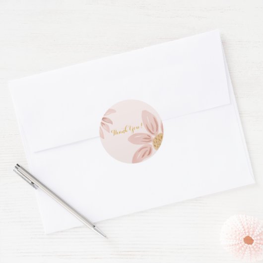 Wild Daisy Boho Bedankt Cadeau Ronde Sticker (Envelop)