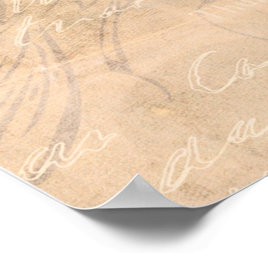 Wild Daisy Flower Wildflower Antiek Script Paper Poster (Hoek)