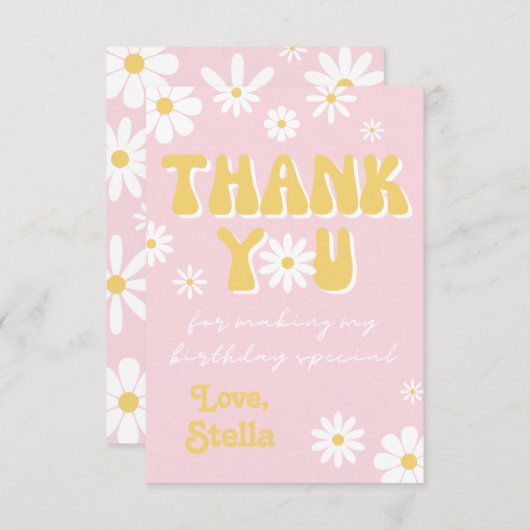 Wild Daisy - Hartelijk dank | Wilde bloem Hartelij Bedankkaart (Voorkant / Achterkant)