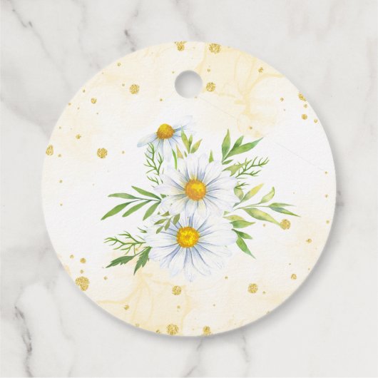 Wild daisy spring bloemen bruiloft bedankt bedankjes labels (Achterkant)
